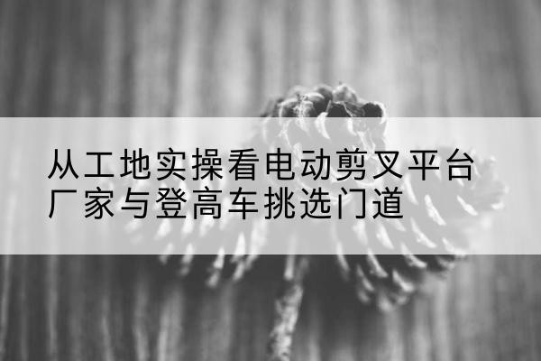潼南区电动剪叉升降平台厂家-从工地实操看电动剪叉平台厂家与登高车挑选门道
