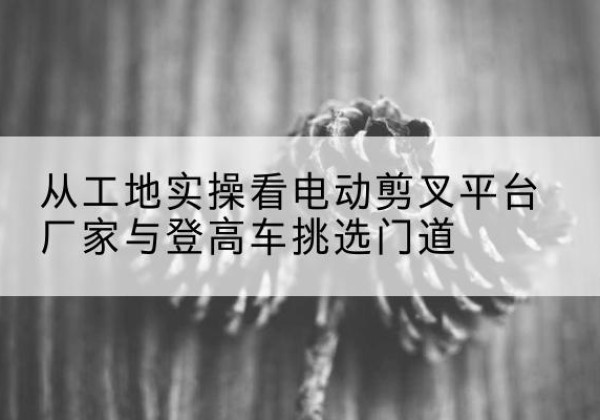 潼南区电动剪叉升降平台厂家-从工地实操看电动剪叉平台厂家与登高车挑选门道